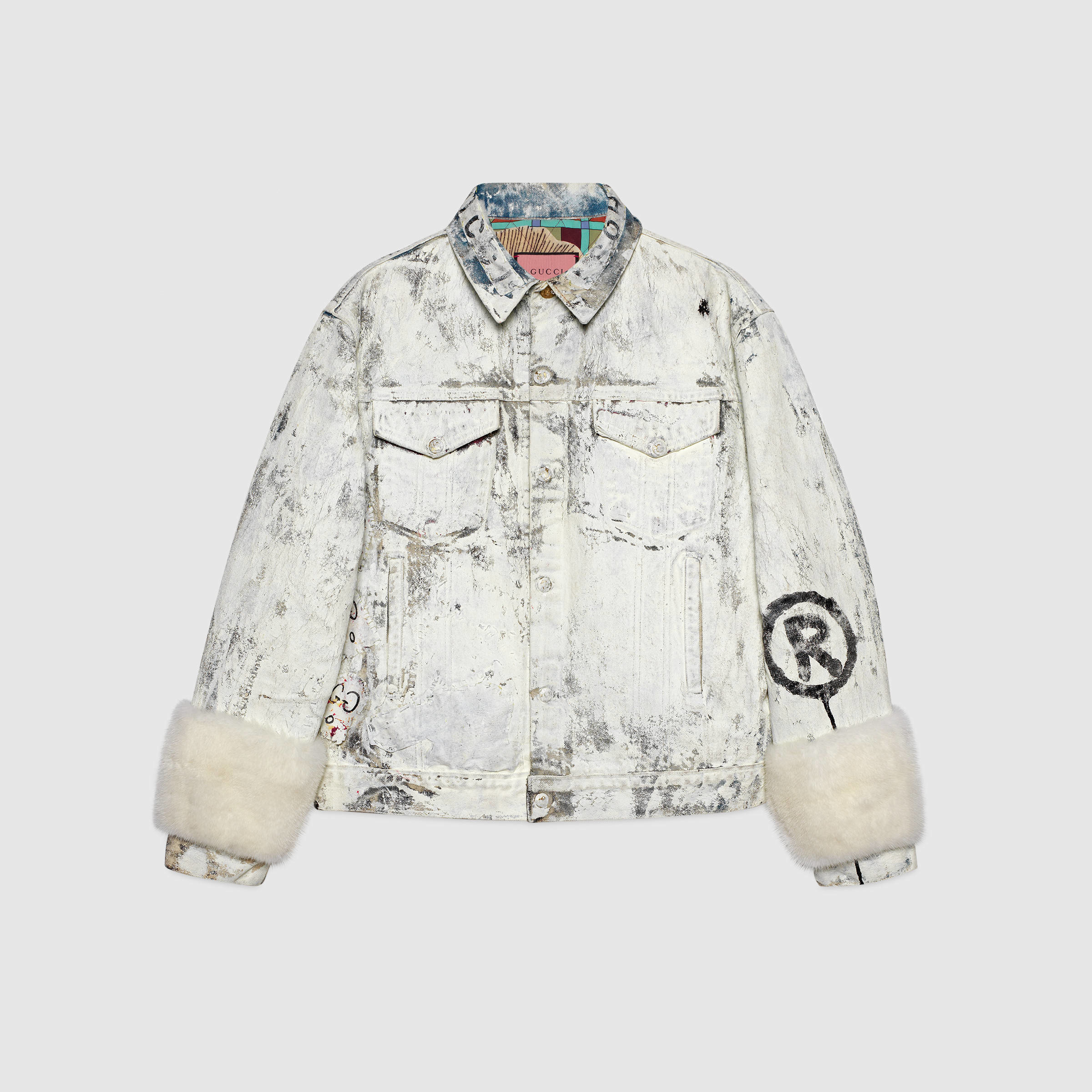 Gucci Ghost Denim Jacket in White Denim (White) Lyst